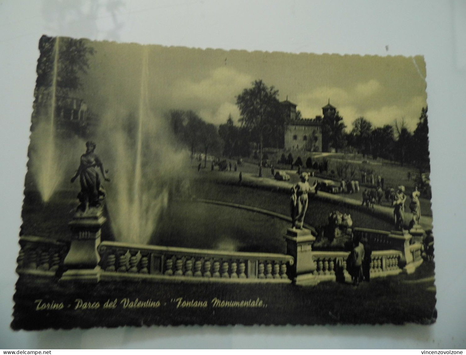 Cartolina Viaggiata "TORINO Parco Del Valentino - Fontana Monumentale" 1958 - Parks & Gardens