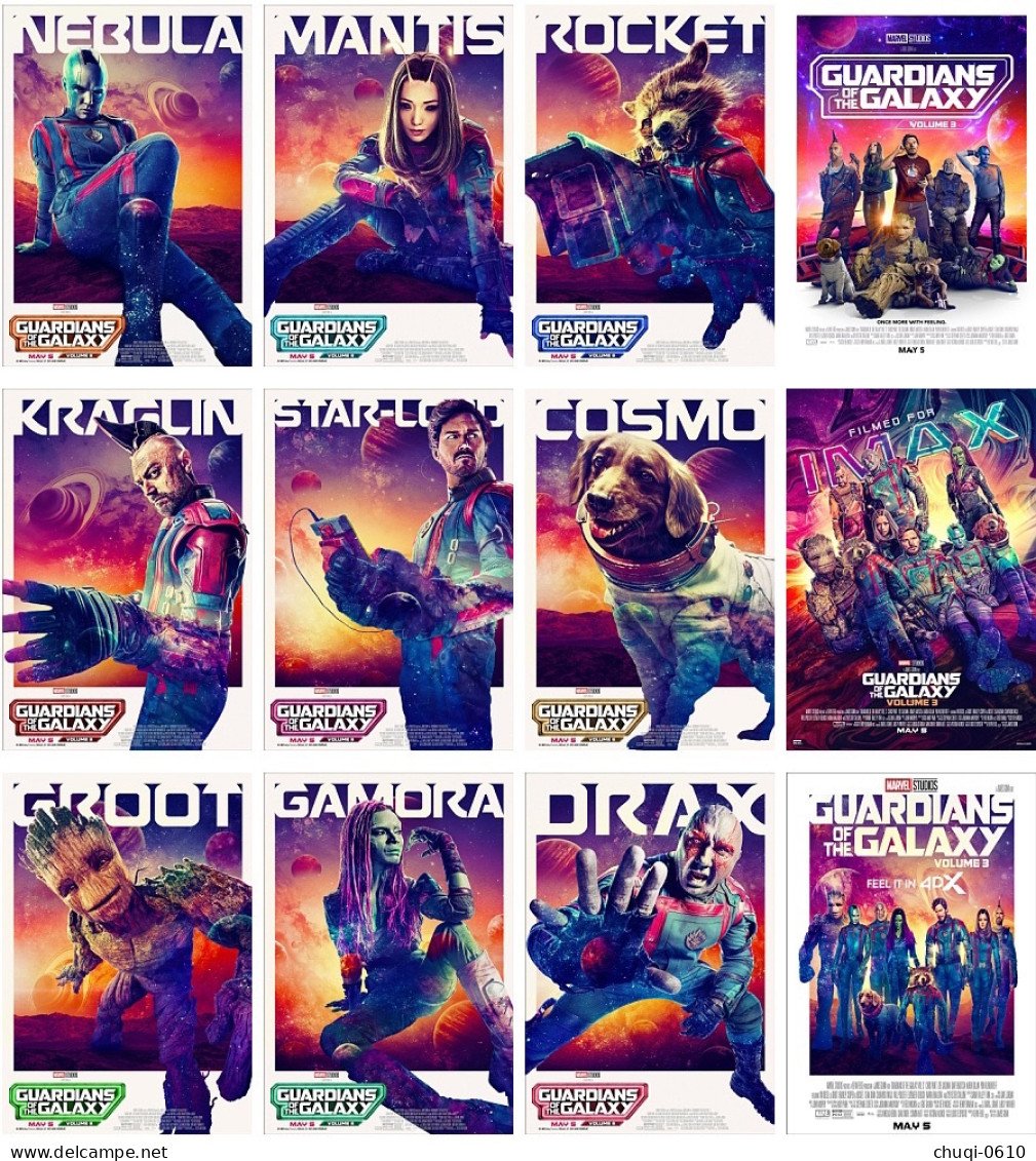 China Postcard，Guardians Of The Galaxy 3 Movie Poster，12 Pcs - Chine