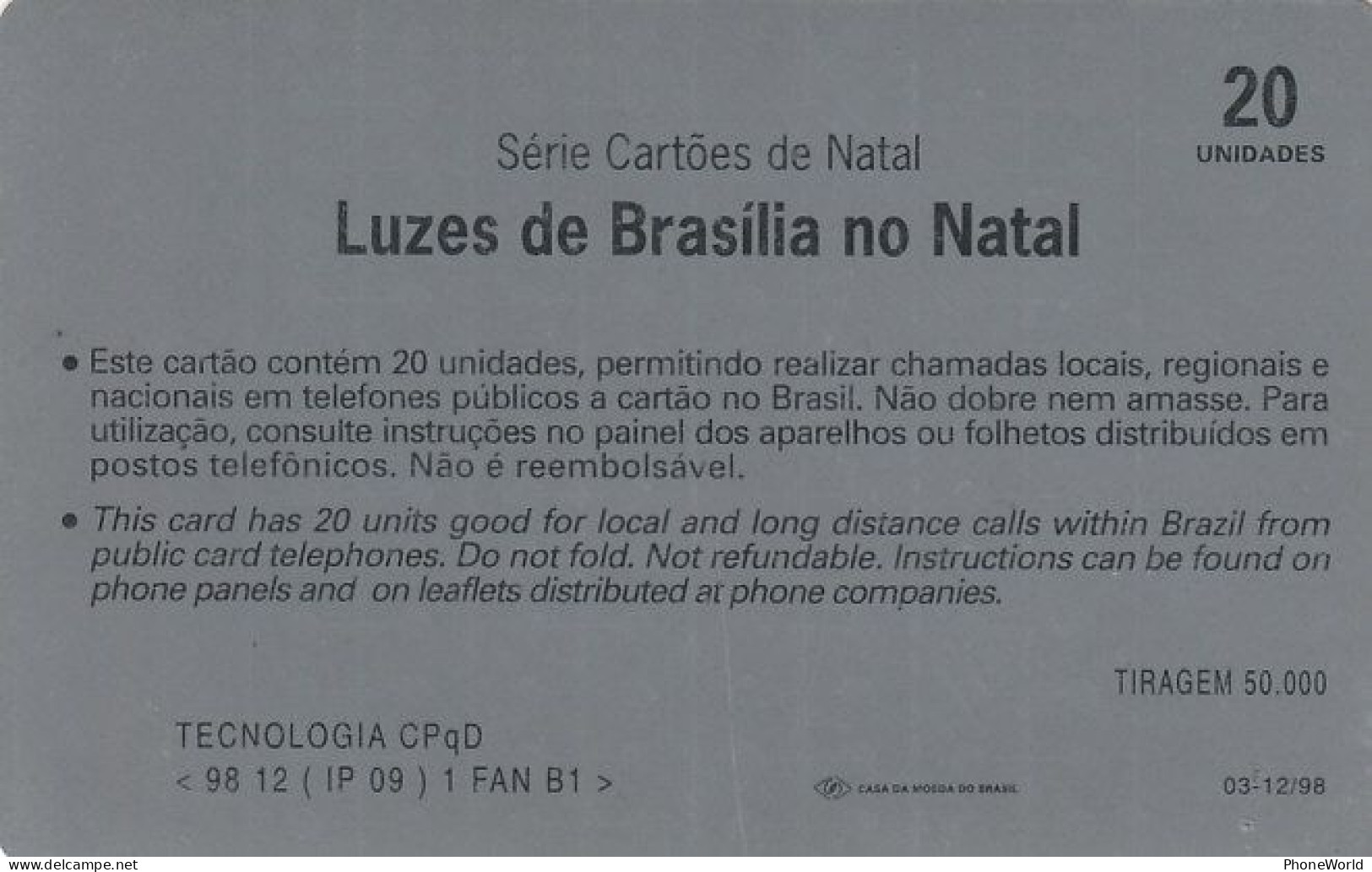 Telebrasilia, Feliz Ano-Novo 1998/12 - Brasilien