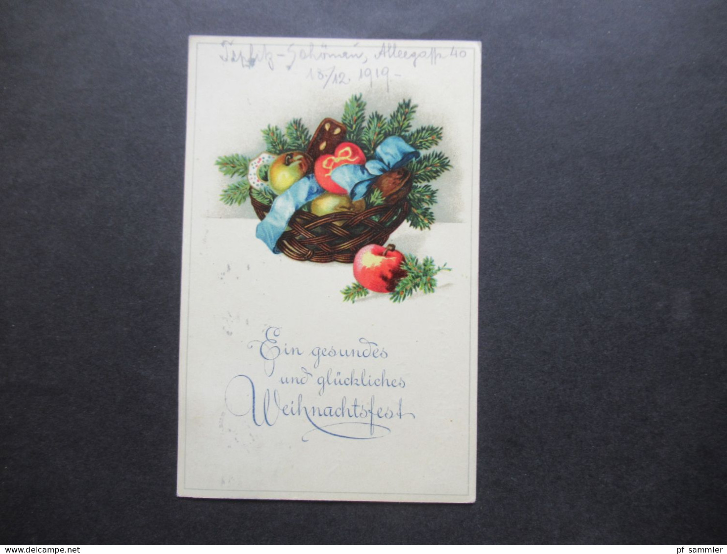 CSSR / CSR 1919 Weihnachts PK / Glückliches Weihnachten Frankiert Mit Hradschin / Mucha Nach Wien Gesendet - Covers & Documents