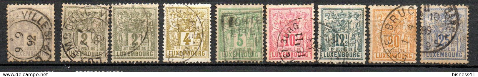 Col33 Luxembourg 1882 N° 47 à 54 + 48a Oblitéré  Cote : 15,50 € - 1882 Allégorie