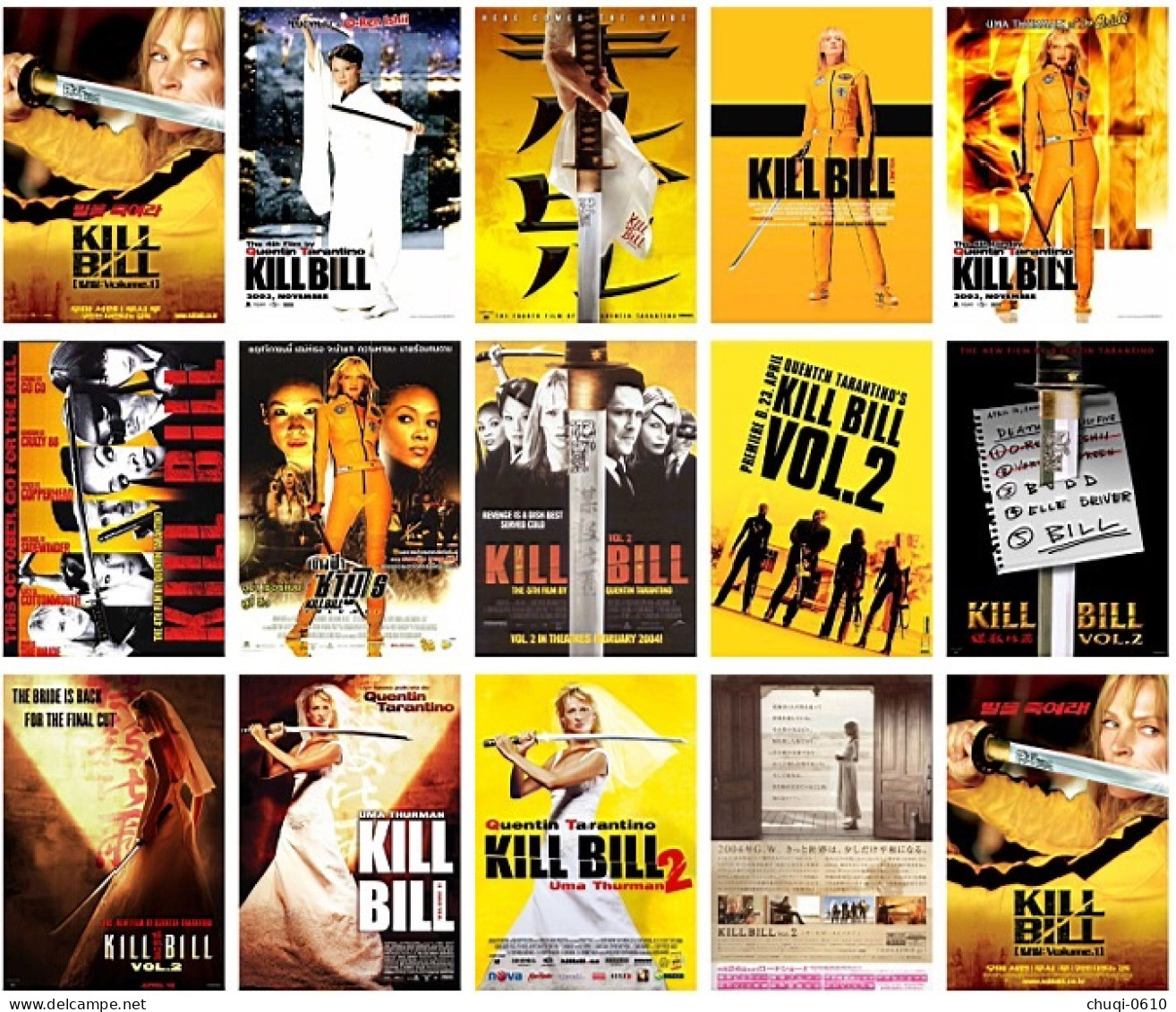 China Postcard，Kill Bill Action Poster Movie，15 Pcs - Chine