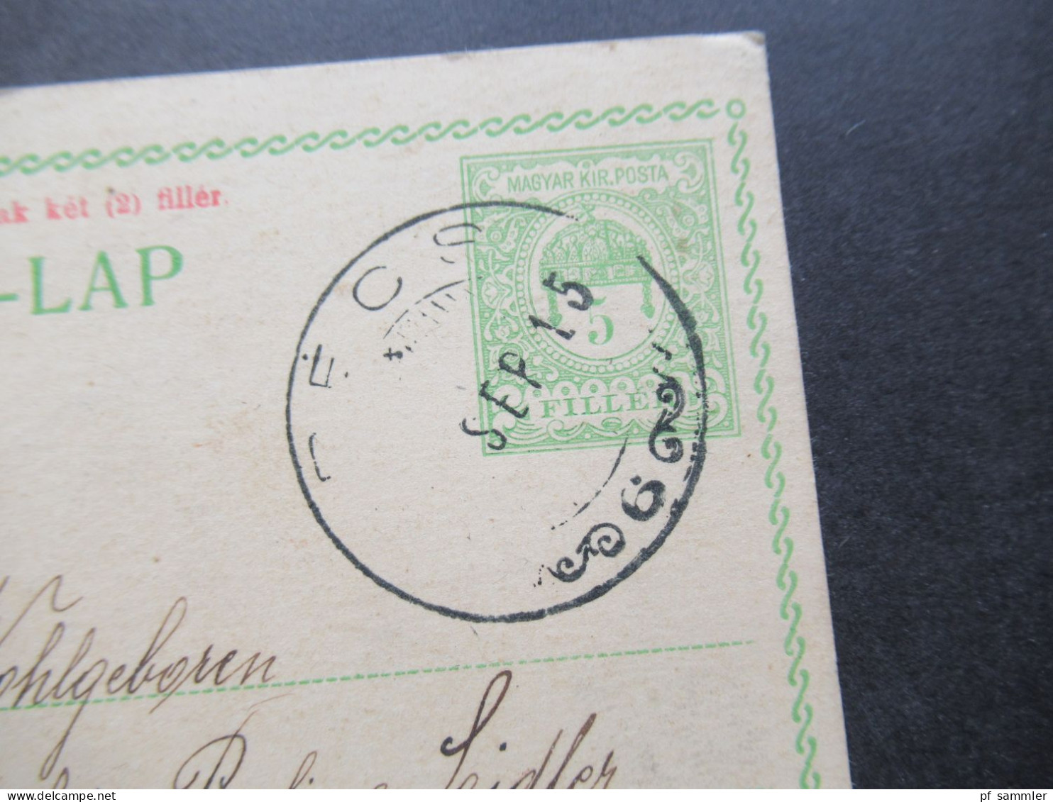 Ungarn / Österreich 1915 Ganzsache P 39 Kriegswitwen Und Waisen Stempel Pecs Geschrieben In Fünfkirchen - Postwaardestukken