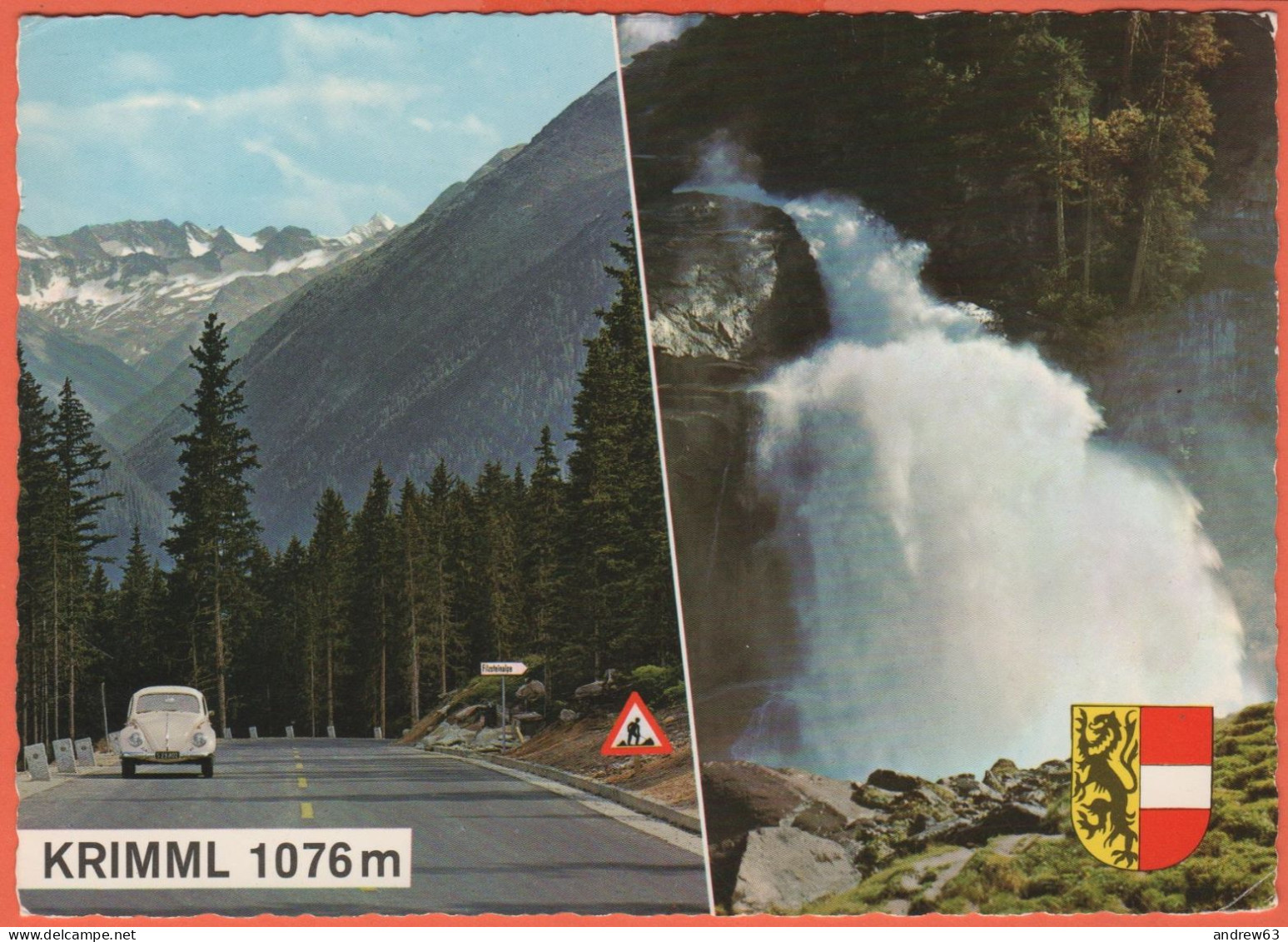 AUSTRIA - ÖSTERREICH - 1970 - S1,40 Klagenfurt + Flamme - Krimml - Gerlosstraße Und Unterster Wasserfall - Viaggiata Da - Krimml