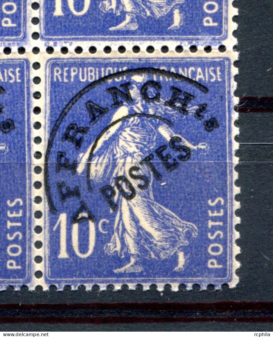 RC 25302 FRANCE COTE 26,50€ N° 52 - 10c SEMEUSE VARIÉTÉ "E" AVEC CROCHET DANS UN BLOC DE 6ex NEUF ** MNH TB - Vorausentwertungen