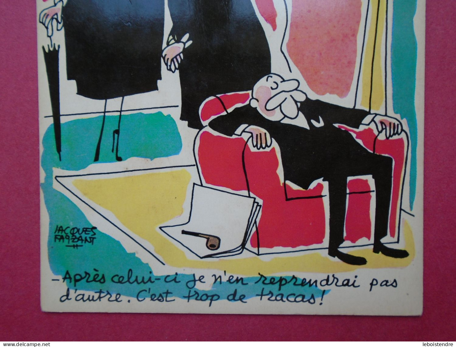 CPM HUMOUR  ILLUSTRATION SIGNEE JACQUES FAIZANT APRES CELUI CI JE N'EN REPRENDRAI PAS D'AUTRE      NON VOYAGEE - Faizant