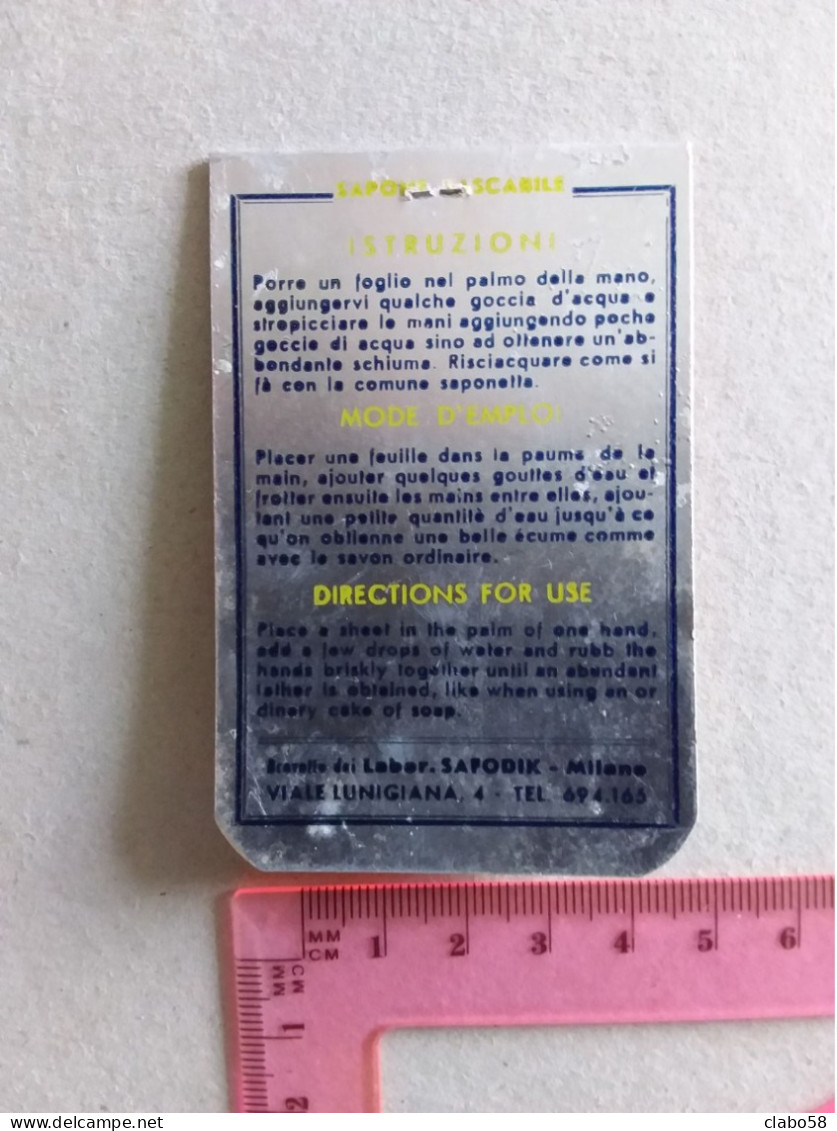 1954 GOLD MOTOR OIL  I.C.R. GOLD TONICO  SAPONE TASCABILE SAFODIK IN FOGLI, DA VIAGGIO, PER PUBBLICITA' - Accesorios