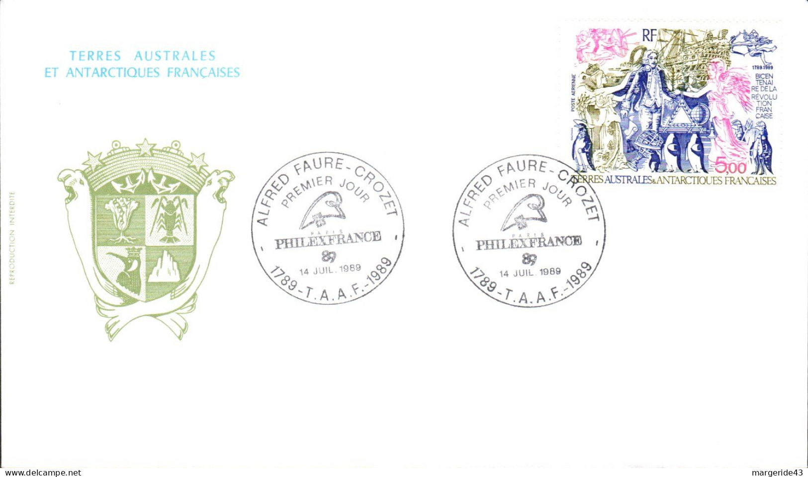 TAAF FDC 1989 PHILEXFRANCE - FDC