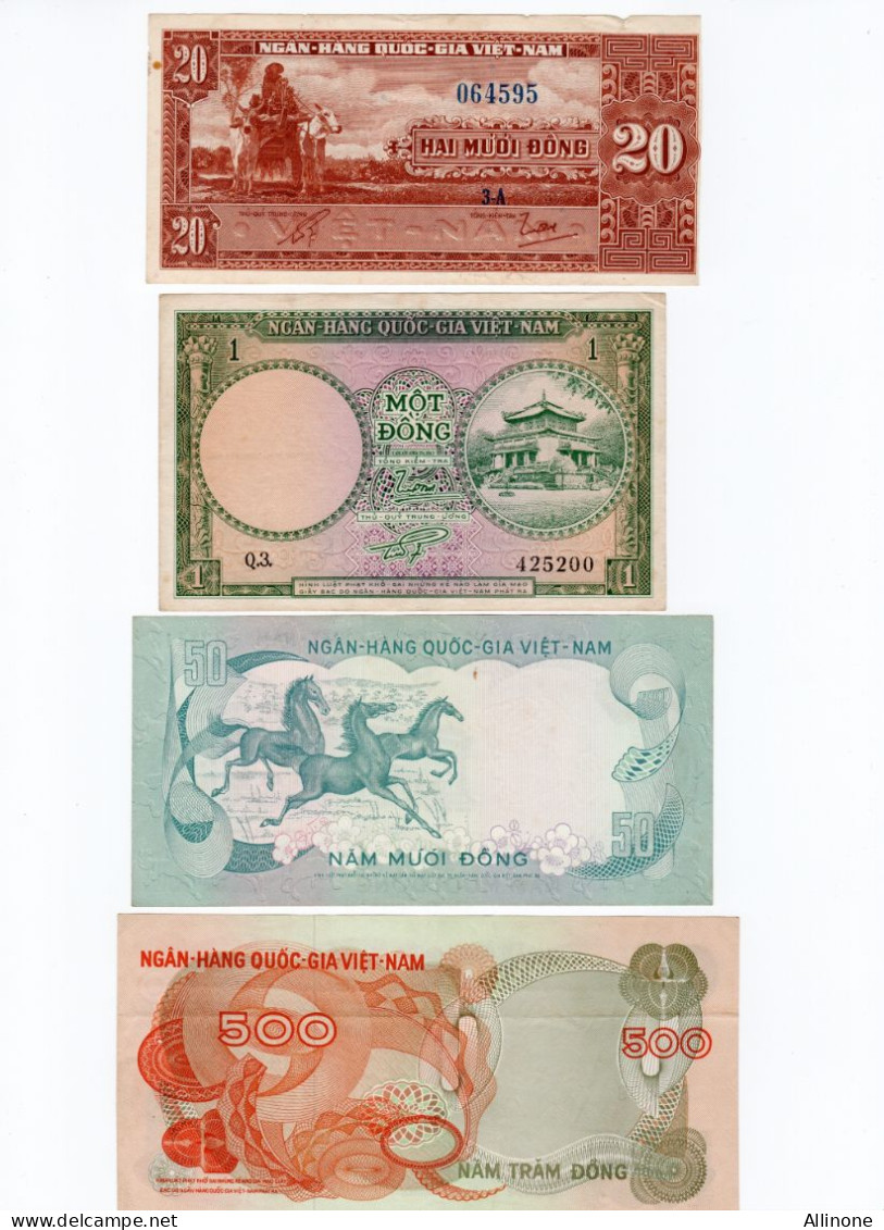 WIET NAM VIETNAM Monnaies 4 Billets Du Monde Bien 2 Scans - Lots & Kiloware - Banknotes