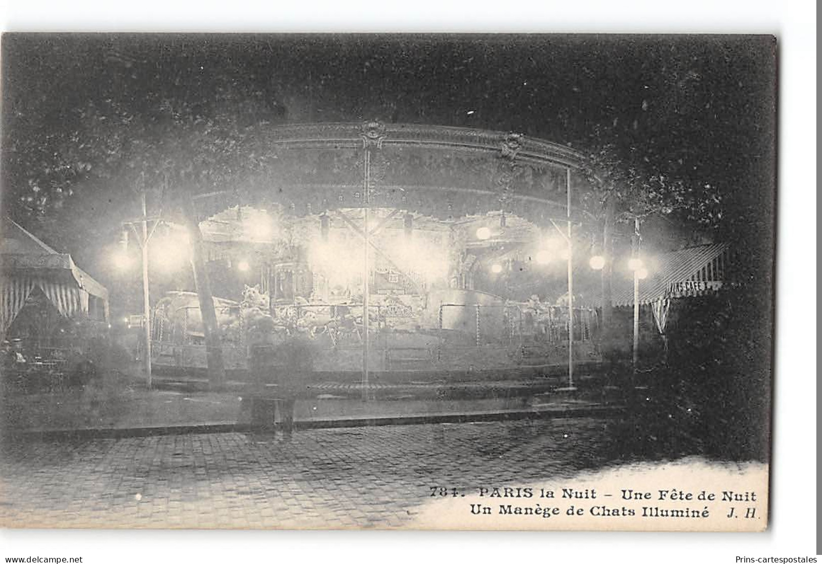 CPA 75 Paris La Nuit Une Fête De Nuit Un Manege De Chats Illuminé - Serie JH - Paris Bei Nacht