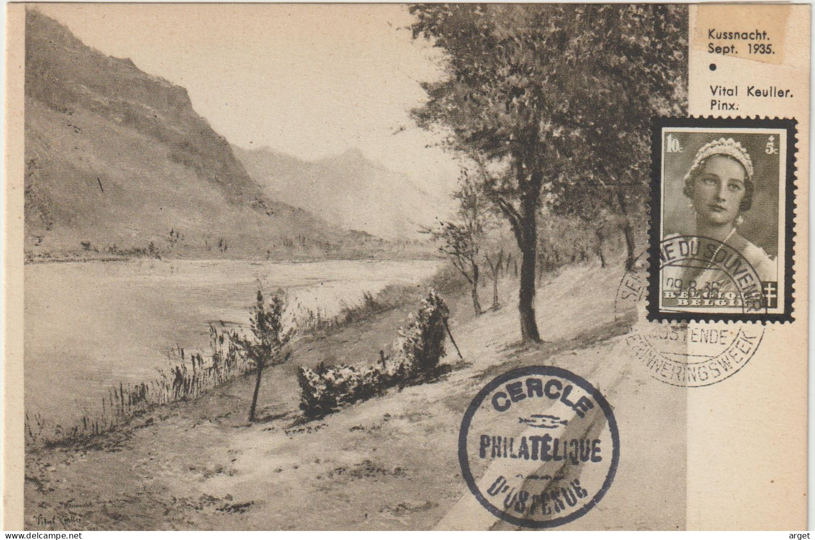 Carte Maximum BELGIQUE  N°Yvert 411 (Reine Astrid) Obl Sp Semaine Du Souvenir Ostende 29.8.36  RRR - 1934-1951