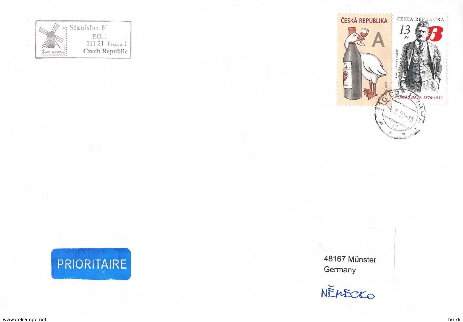 Tschechien  - Bedarfsbrief Nach Deutschland - Mit 876 Und 1006 - Bata, Martinsgans - Storia Postale