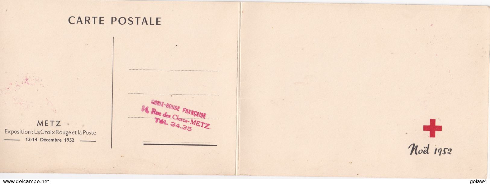 32929# Carte POSTALE Maximum Enfant Sur Un Dauphin Croix Rouge 13 DECEMBRE 1952 Premier Jour METZ MOSELLE - Red Cross