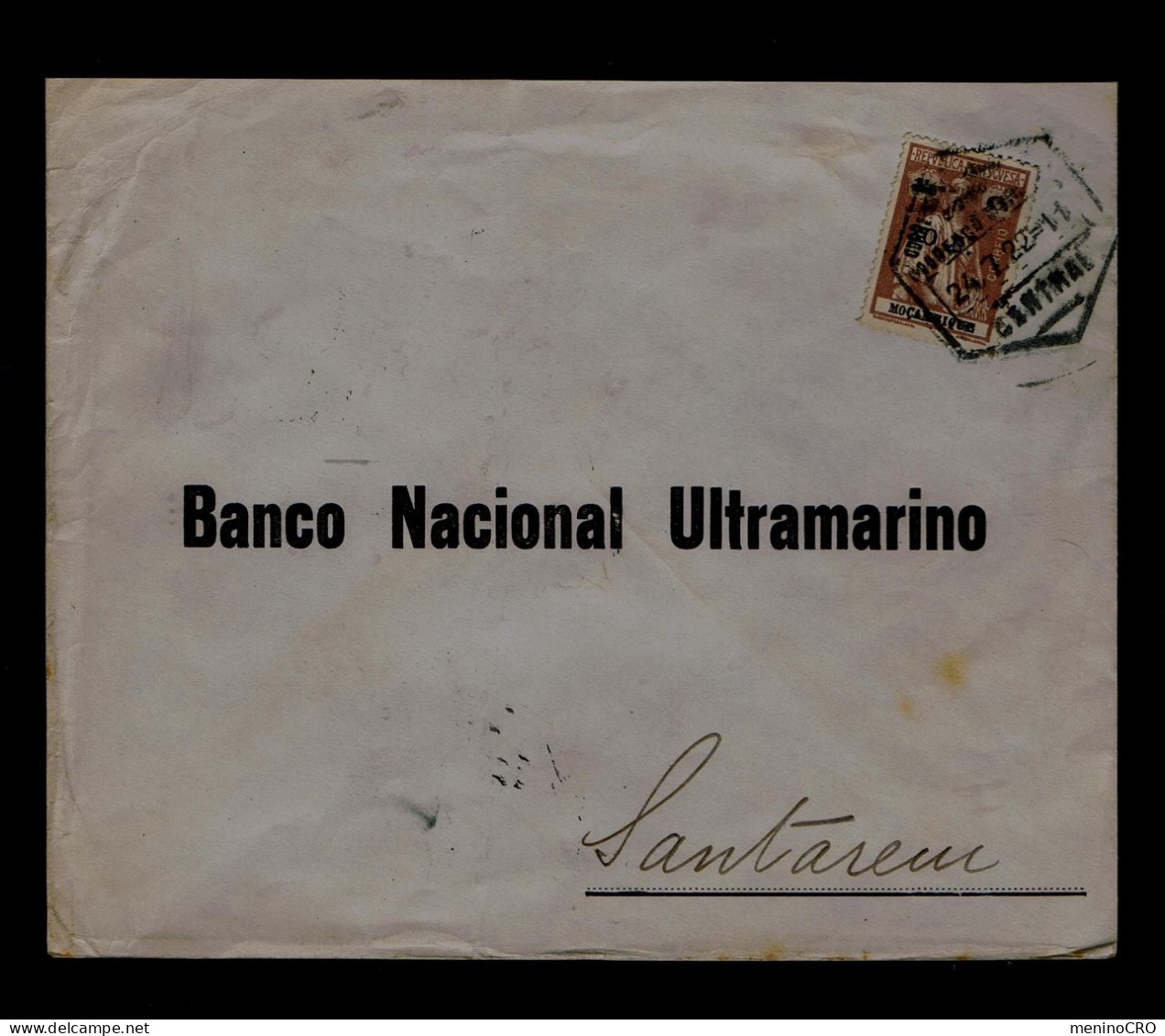 Gc7724 MOZAMBIQUE Ceres Mailed BNU Lourenço Marques  (24-07-1922) To Santarém  (11-08-1922) Portugal Publicitary Vessel - Flammes & Oblitérations