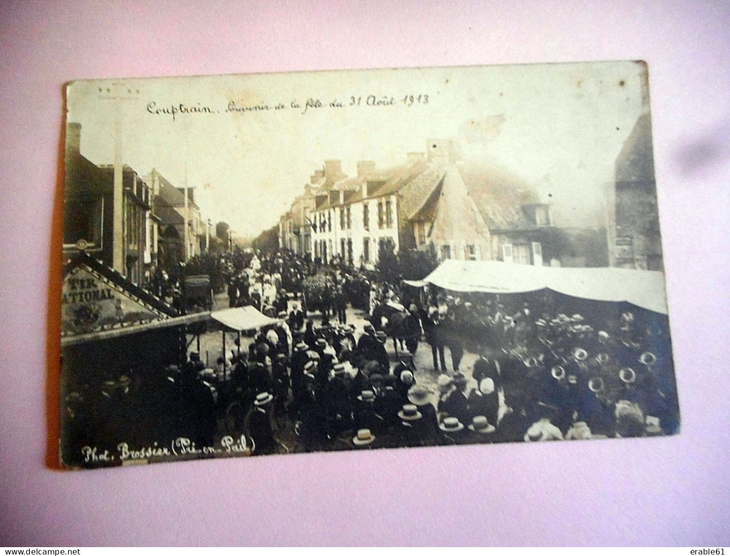 CARTE PHOTO 53 COUPTRAIN SOUVENIR DE LA FETE DU 31 AOUT 1913 Phot BROSSIER PRE EN PAIL - Couptrain