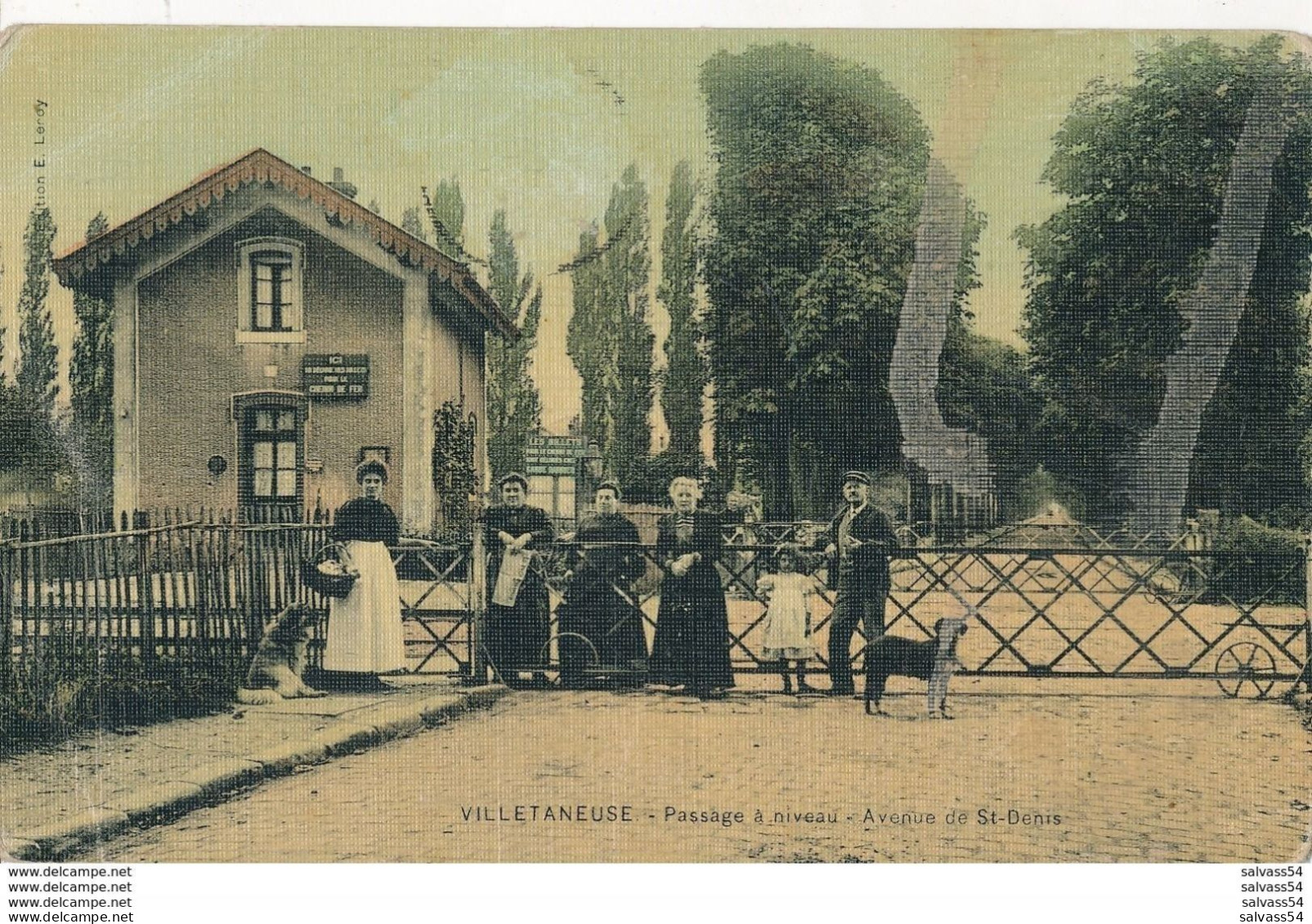 93) Villetaneuse : Passage à Niveau - Avenue De St-Denis -  Entoilée (tâchée Vendue En L'état) - Villetaneuse