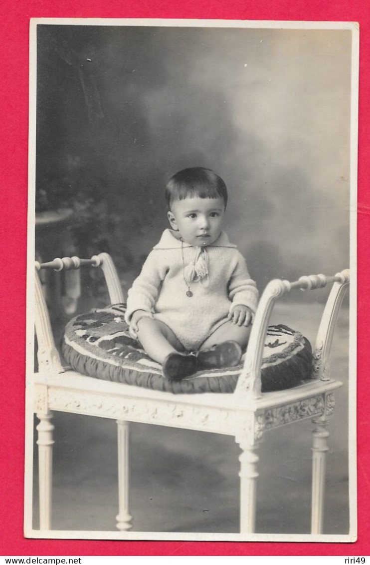 Cpa  Algérie, Alger Carte Photo En 1925, Photographe Menard Et Bury,  Enfant Au Dos  Noté "Huguette Max" Voir Scannes - Kinder