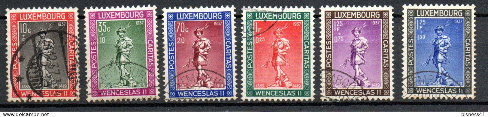 Col33 Luxembourg 1937 N° 294 à 299 Oblitéré  Cote : 25,00 € - Usados