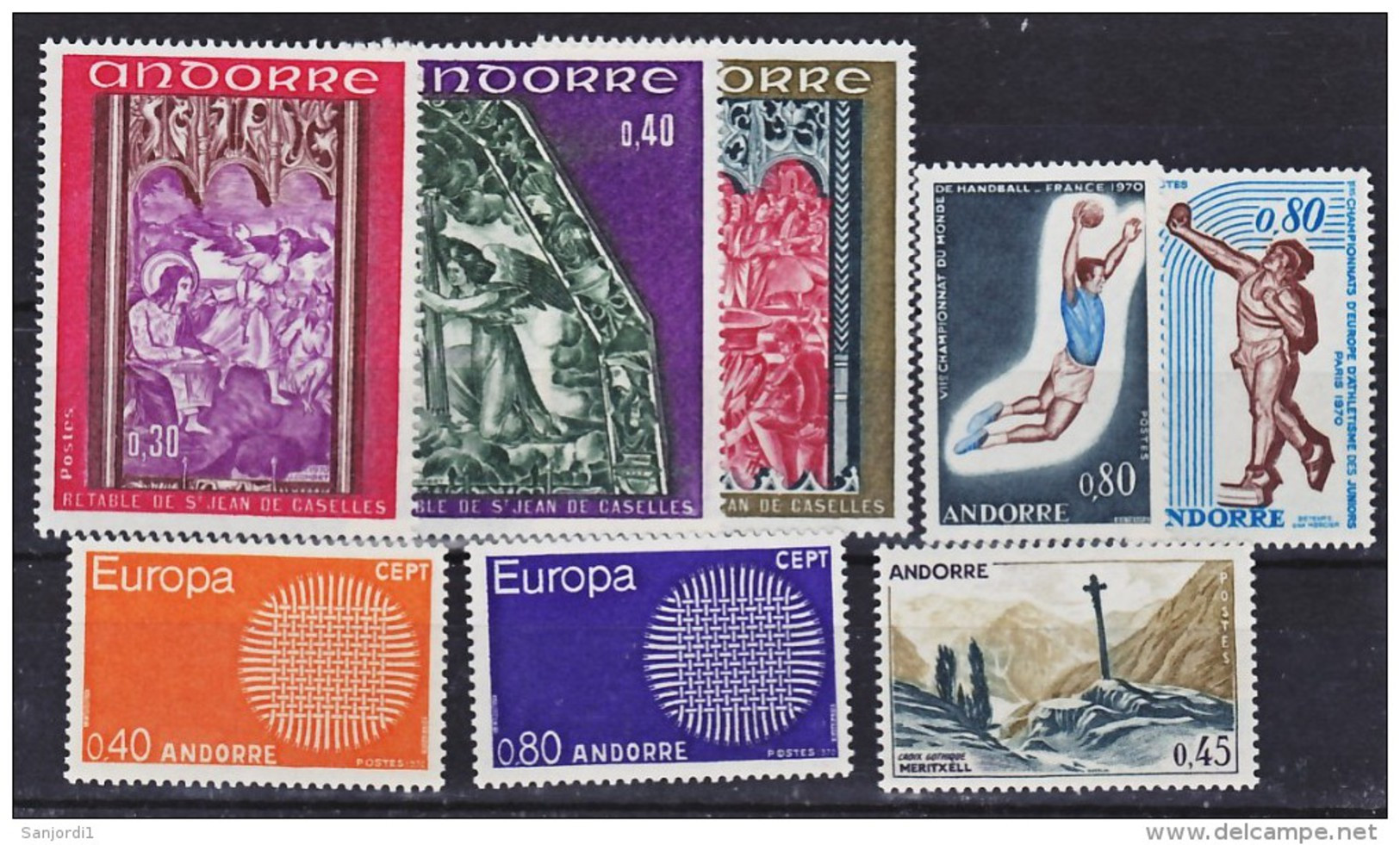 Andorre Française 1970 Année Complète 25 % Neuf ** TB MNH Sin Charnela Cote 48.6 - Volledige Jaargang