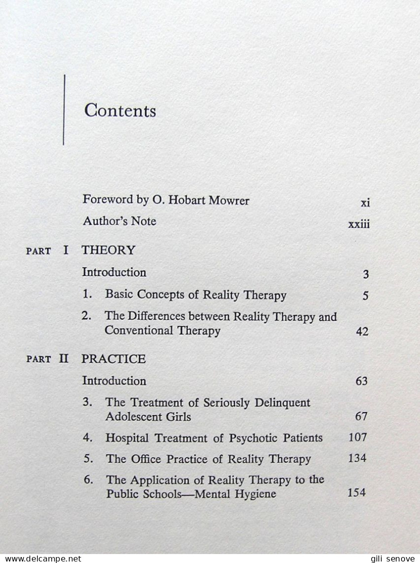 Reality Therapy: A New Approach To Psychiatry Glasser, W. 1965 - Psychologie