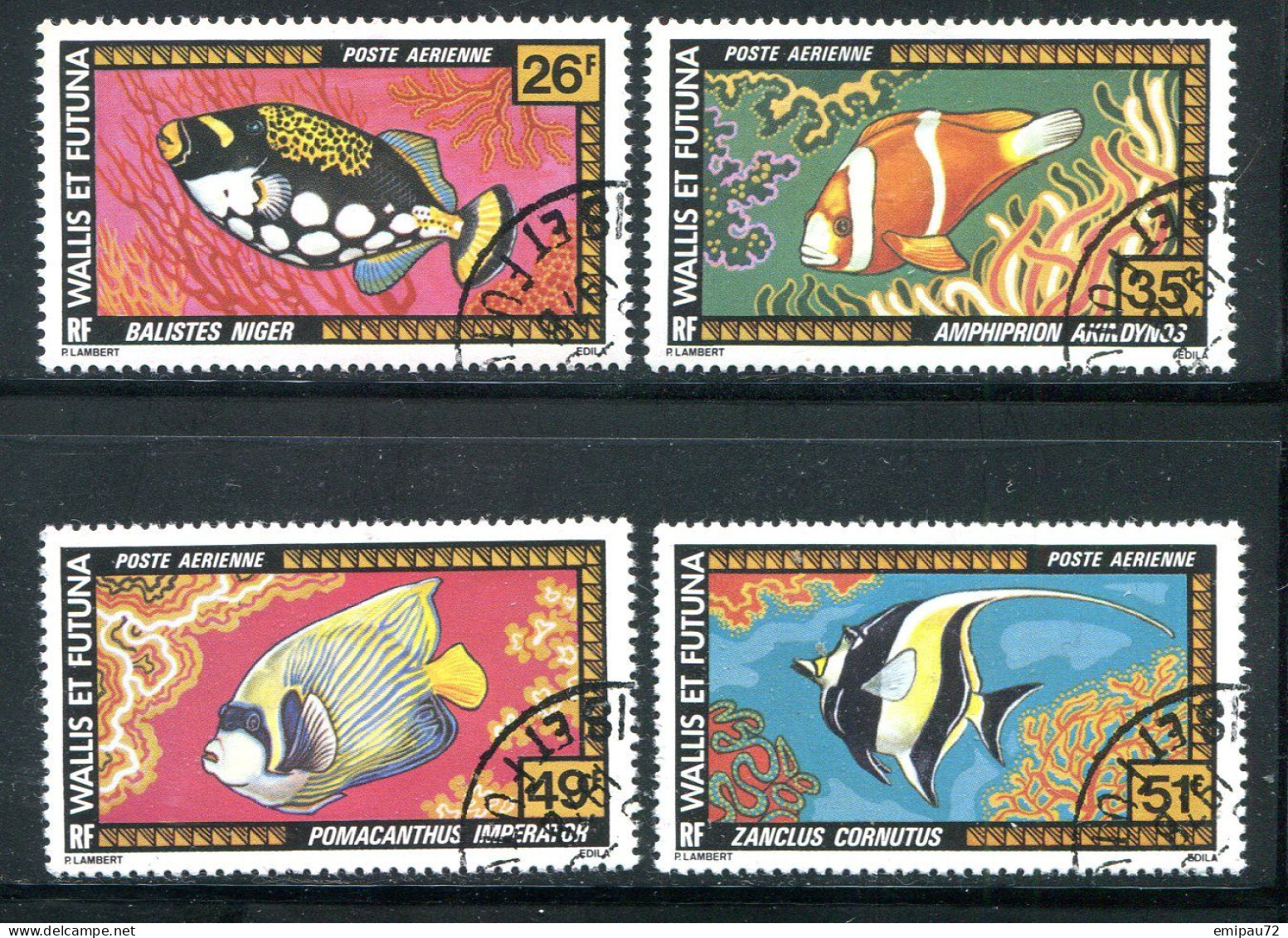 WALLIS ET FUTUNA- P.A Y&T N°76 à 79- Oblitérés (poissons) - Used Stamps