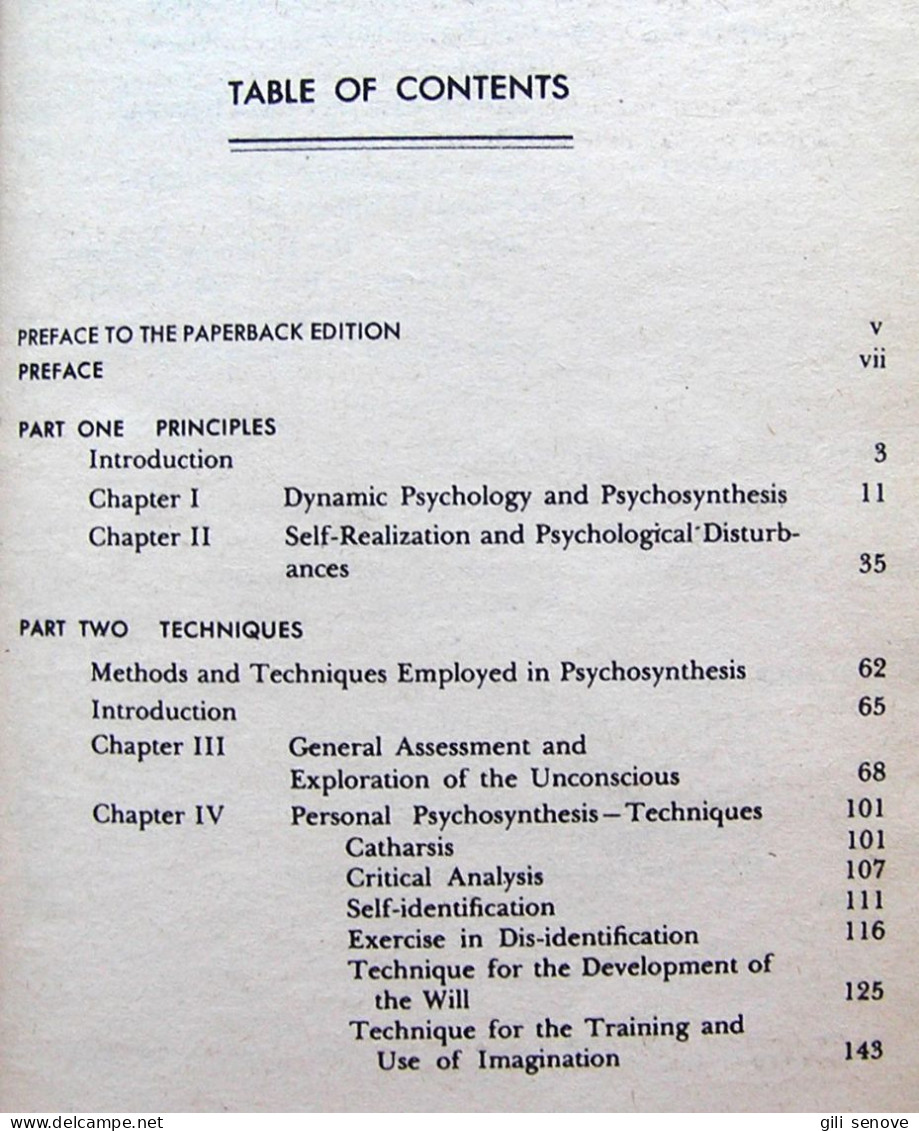 Psychosynthesis: A Manual Of Principles And Techniques By Roberto Assagioli - Psychology