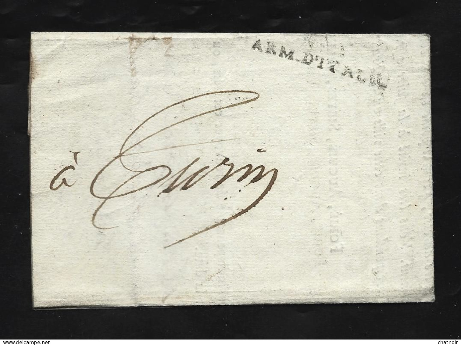 Marque Postale  ARM  D ITALIE  Sur Document POSTES AUX LETTRES   PARIS 1811  Pour TURIN - Army Postmarks (before 1900)
