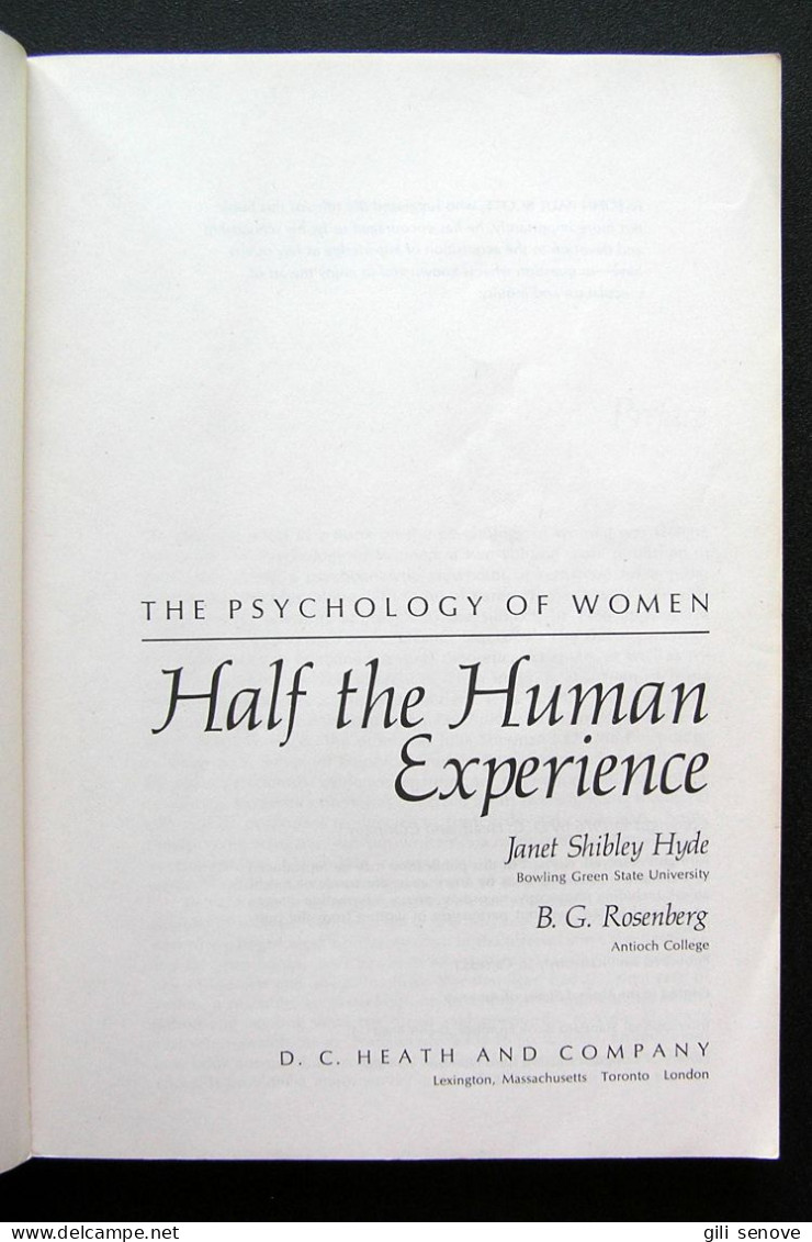 Half The Human Experience: The Psychology Of Women, 1976 - Psychology