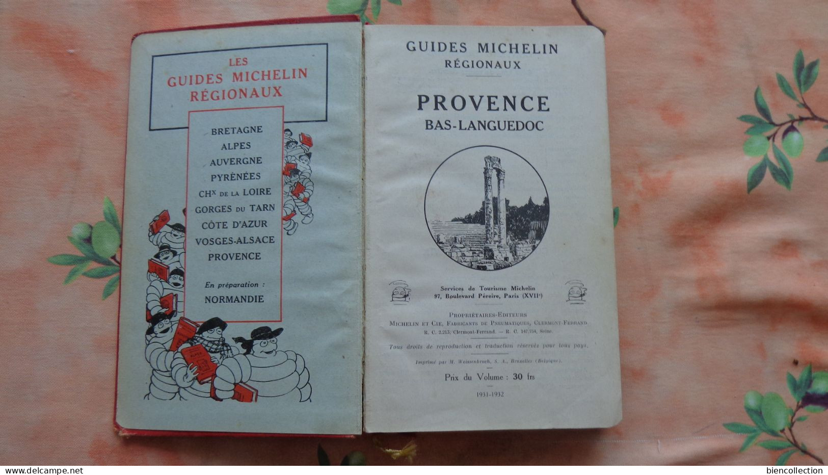 Guide Michelin Régional  Provence  Bas Languedoc 1931/32 - Michelin (guides)