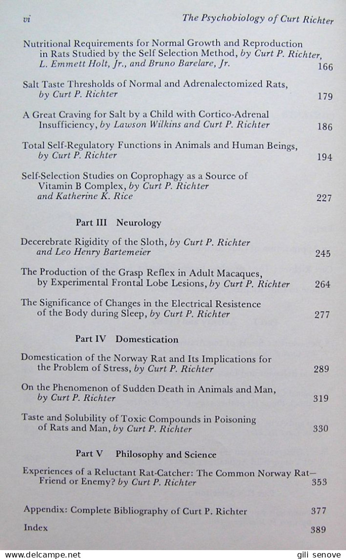 The Psychobiology Of Curt Richter, 1976 - Psychology