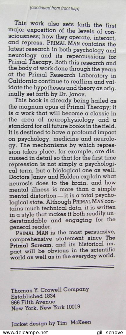 Primal Man: The New Consciousness By Arthur Janov, 1975 - Psychology