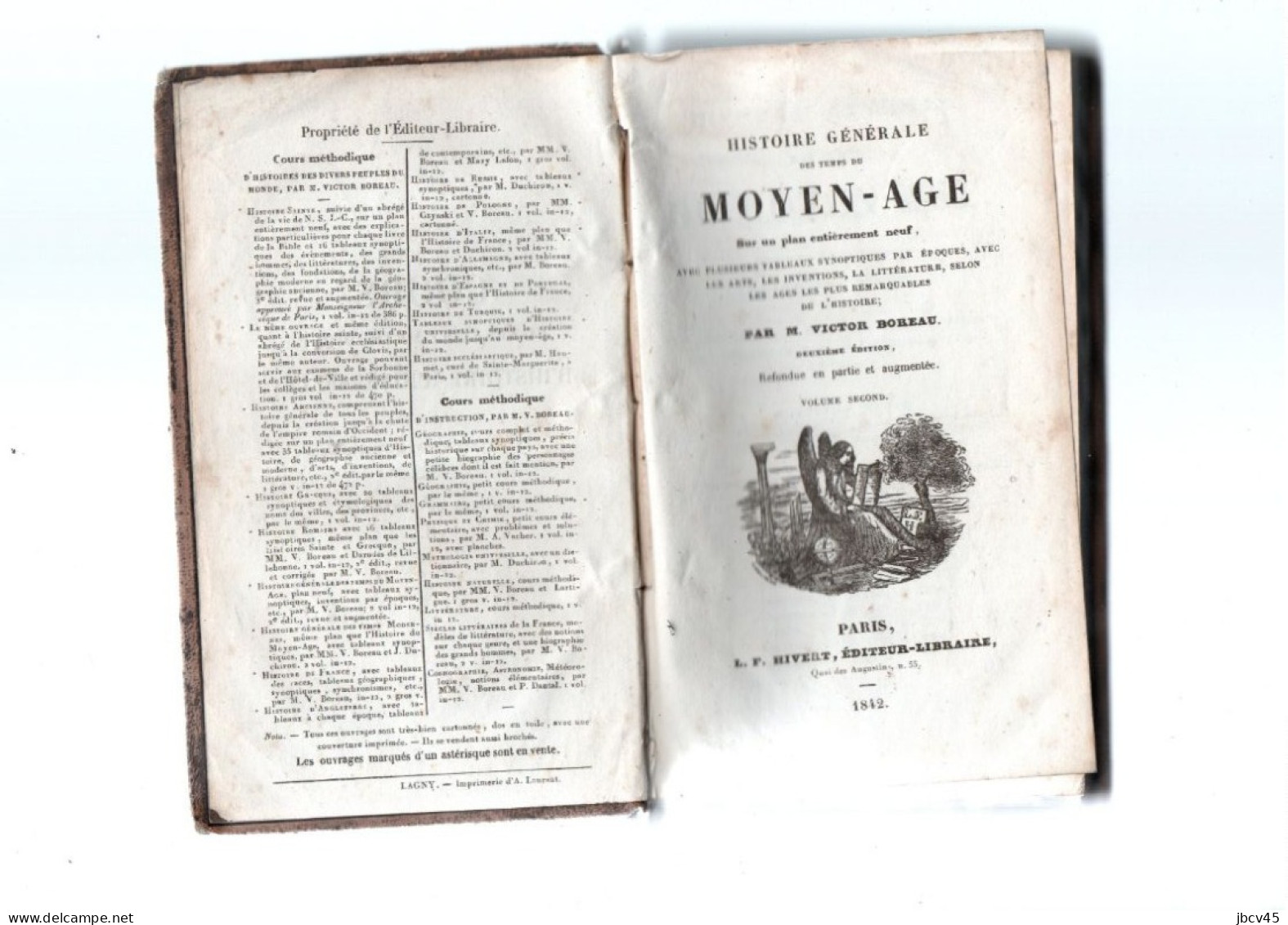 Histoire Generale Des Temps Du Moyen Age  1842 Victor Boreau  2 Tomes - Lotti E Stock Libri