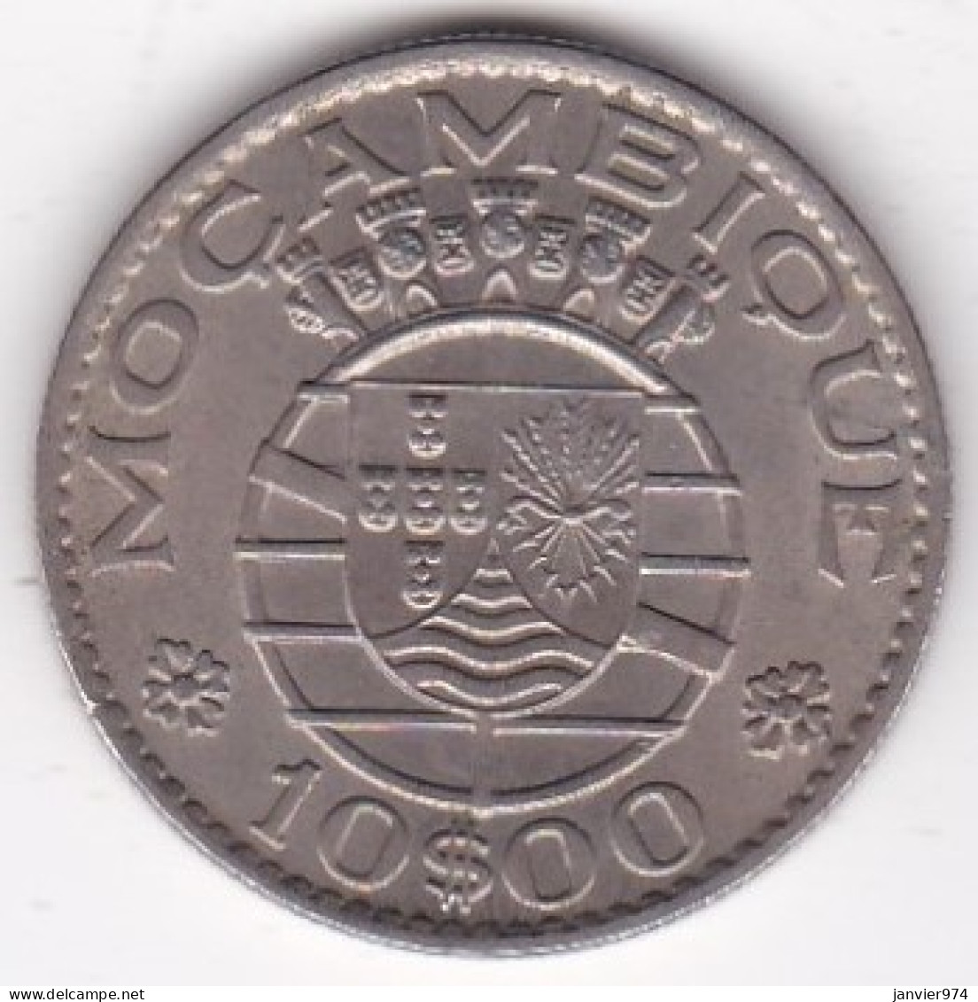 Colonie Portugaise, Mozambique 10 Escudos 1974, En Cupronickel , KM# 79b - Mosambik