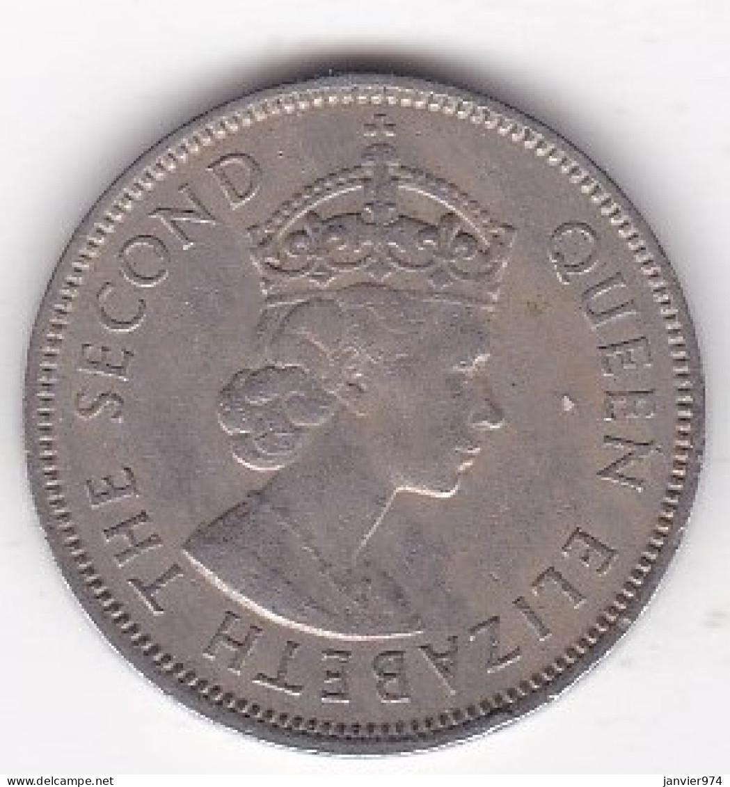 Ile Maurice 1/2 Rupee 1965,  Elizabeth II. En Cupronickel, KM# 37 - Mauritius