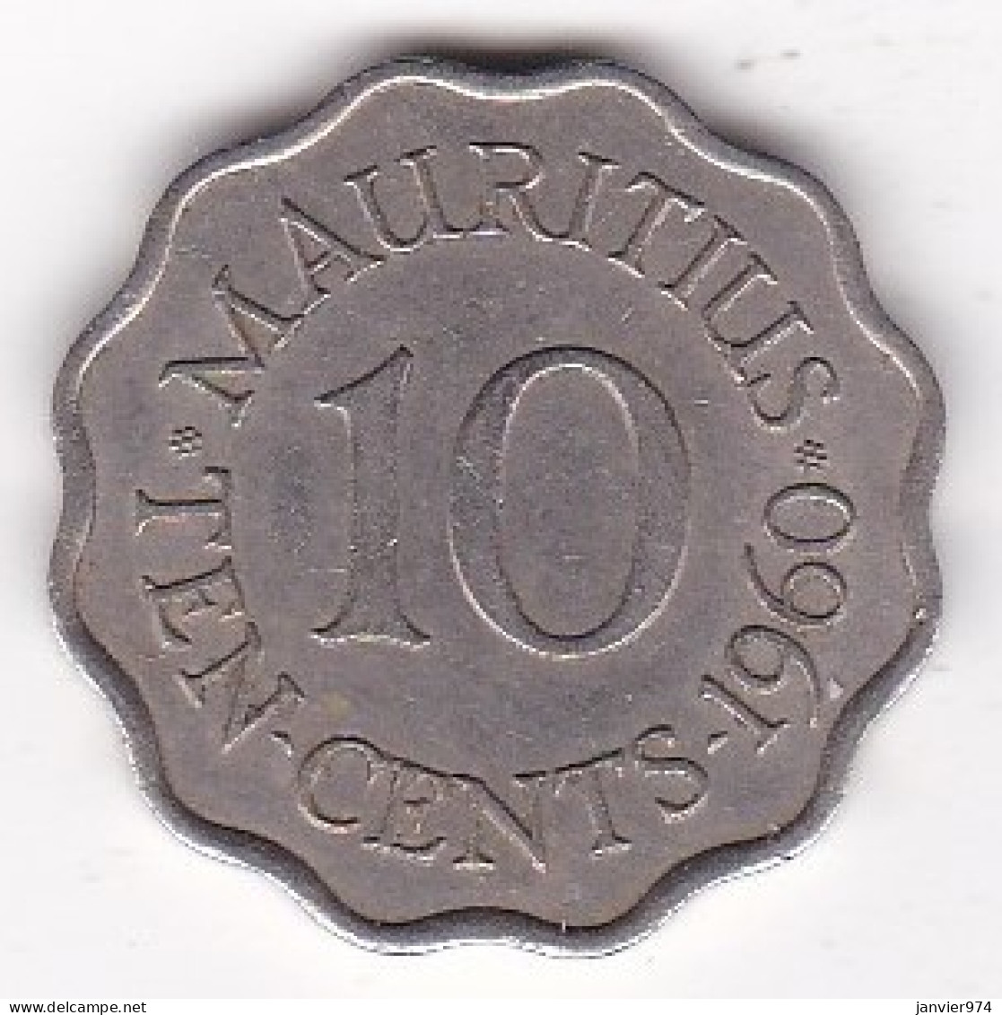 Ile Maurice 10 Cents 1960 ,  Elizabeth II. En Cupronickel, KM# 33 - Mauricio