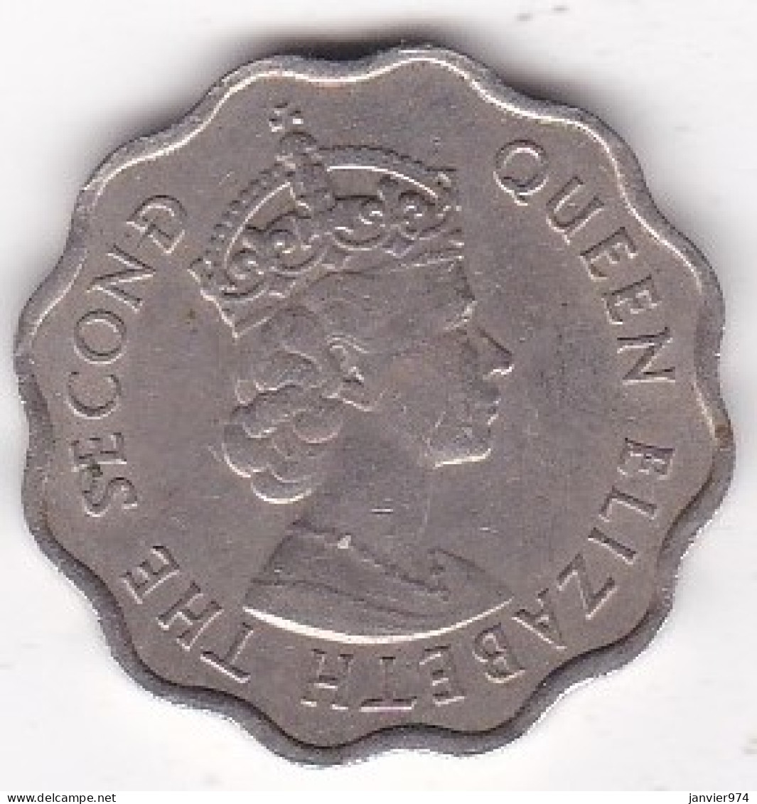 Ile Maurice 10 Cents 1960 ,  Elizabeth II. En Cupronickel, KM# 33 - Maurice