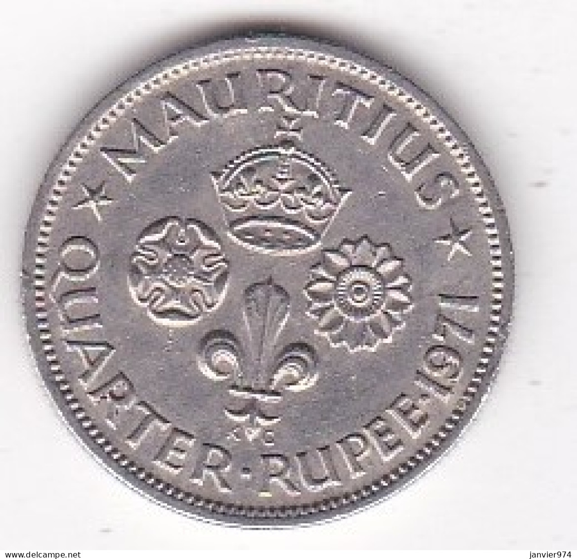 Ile Maurice 1/4 Rupee 1971,  Elizabeth II. En Cupronickel, KM# 36 - Mauritius