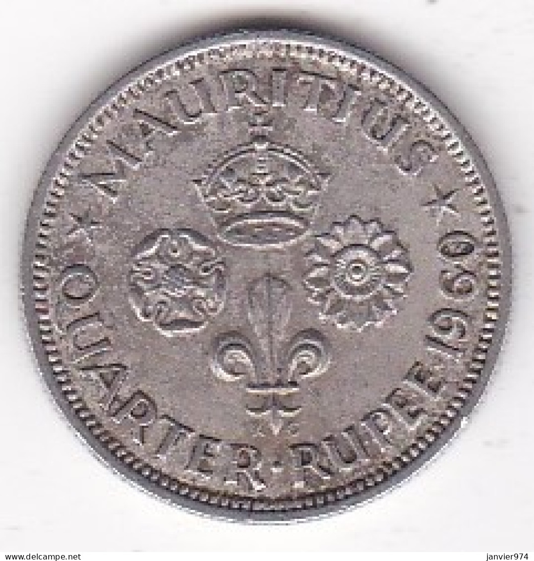 Ile Maurice 1/4 Rupee 1960,  Elizabeth II. En Cupronickel, KM# 36 - Mauritius