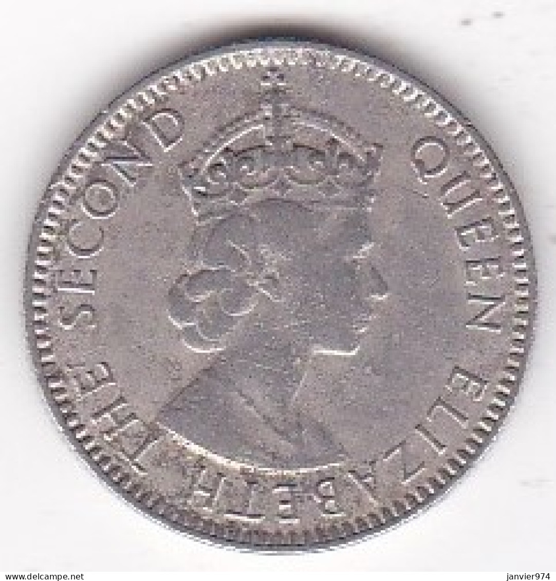 Ile Maurice 1/4 Rupee 1960,  Elizabeth II. En Cupronickel, KM# 36 - Mauritius