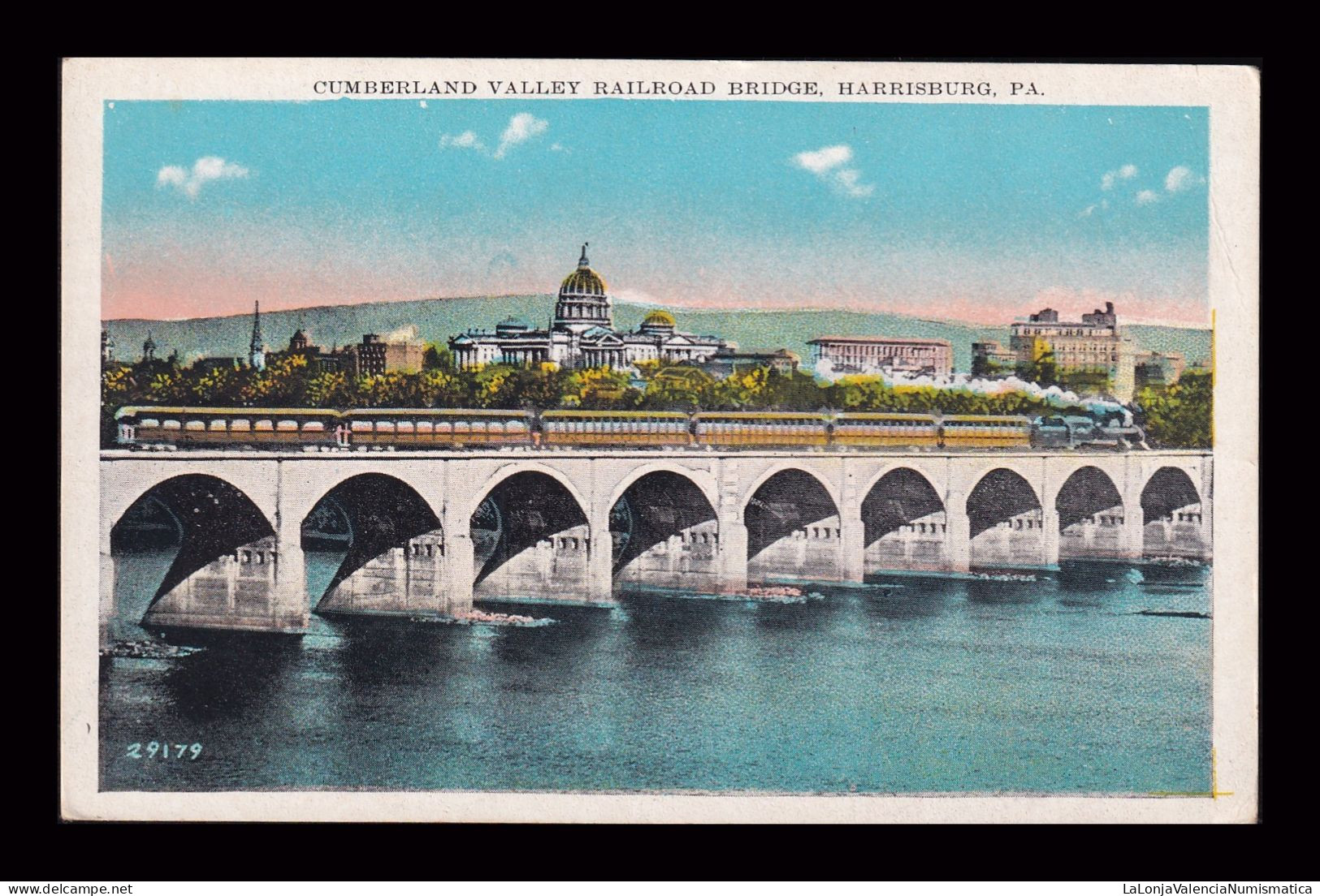 Antigua Postal Cumberland Valley Railroad Bridge Harrisburg Pensilvania - Harrisburg