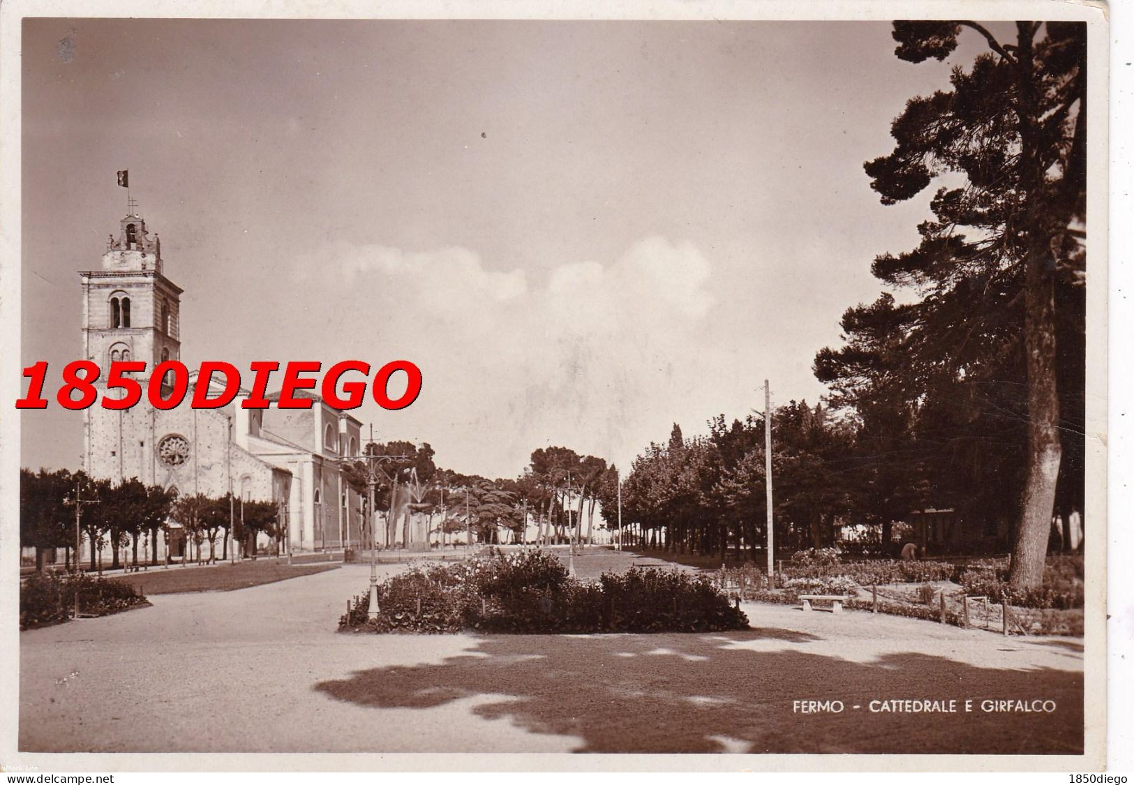 FERMO - CATTEDRALE E GIRAFALCO F/GRANDE VIAGGIATA 1936 ANIMAZIONE - Fermo