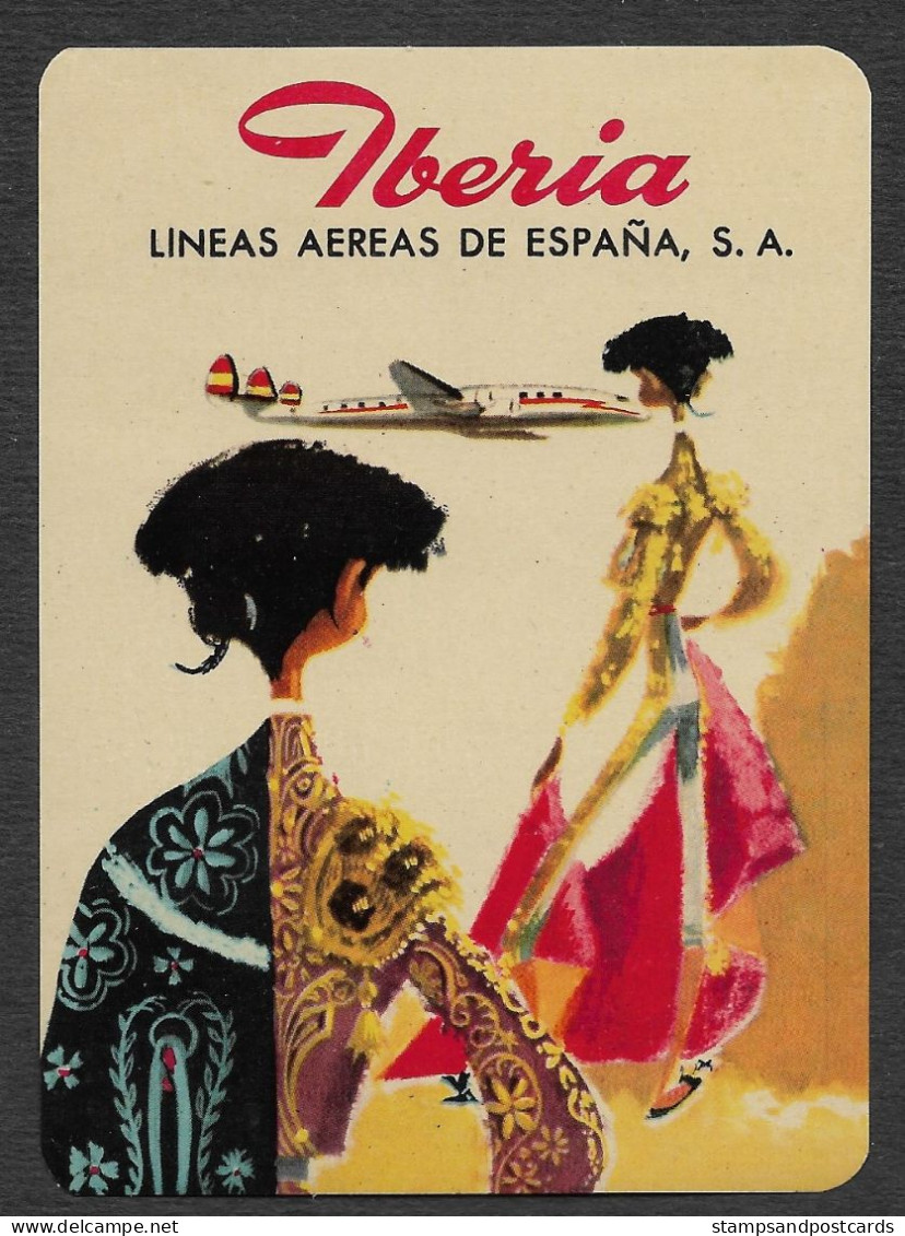 Iberia Lineas Aereas De España Etiqueta Espagne Etiquette Valise Avion Spain Airline Luggage Label - Werbung