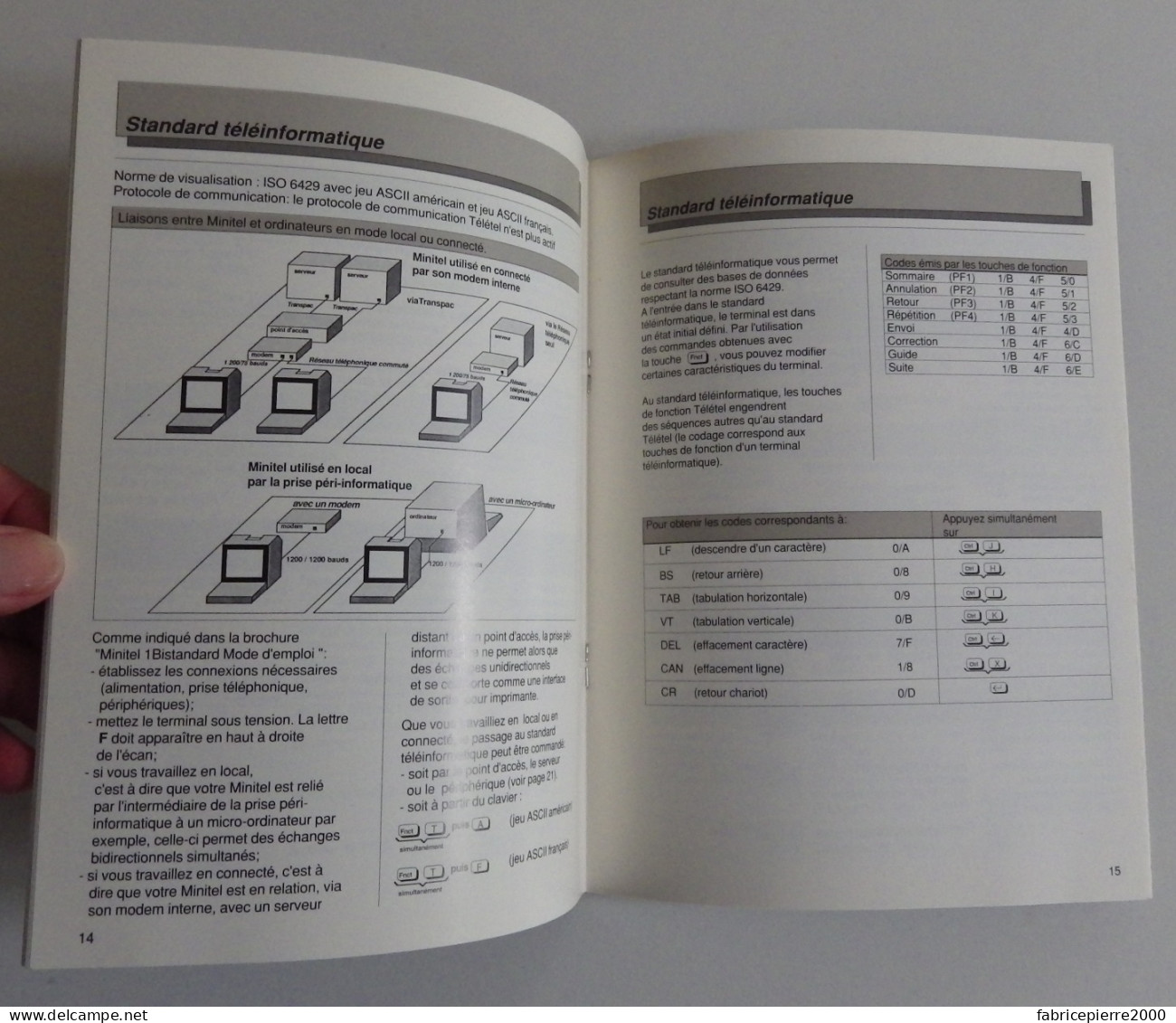 MINITEL 1 Bistandard - Lot appareil et ses notices Mode d'emploi 1986 + Les pages Minitel 1999 TBE Radiotechnique