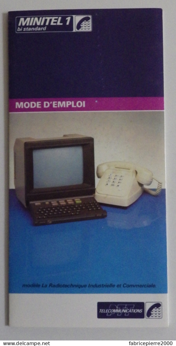 MINITEL 1 Bistandard - Lot appareil et ses notices Mode d'emploi 1986 + Les pages Minitel 1999 TBE Radiotechnique