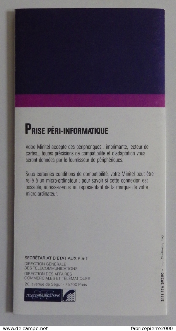 MINITEL 1 Bistandard - Lot appareil et ses notices Mode d'emploi 1986 + Les pages Minitel 1999 TBE Radiotechnique