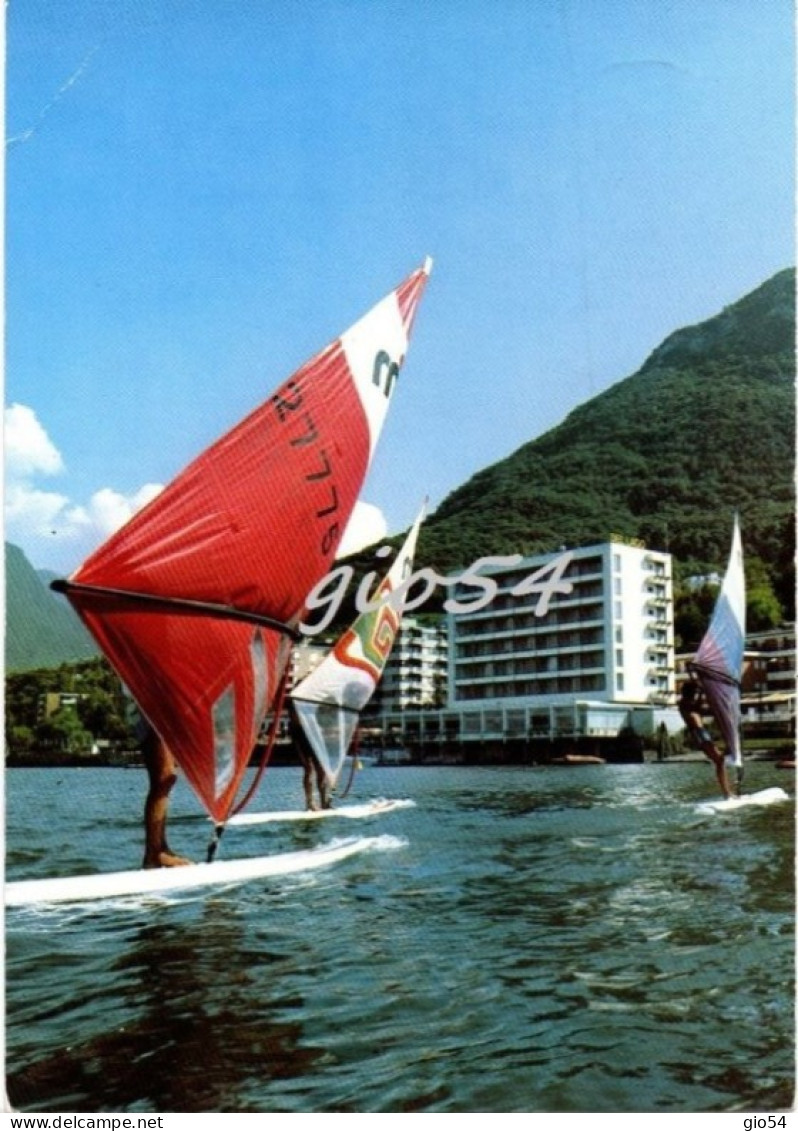 Lugano Hotel Du Lac Seehof Marcophilie Annullo Targhetta "vacanze A Paradiso" Fg - Paradiso