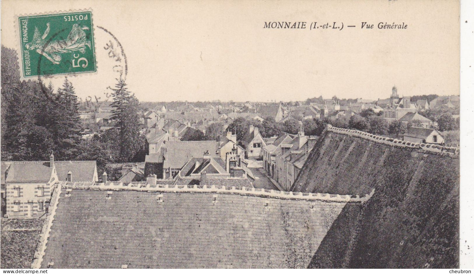 37. MONNAIE. CPA.  VUE GENERALE.  ANNEE 1915 + TEXTE - Monnaie