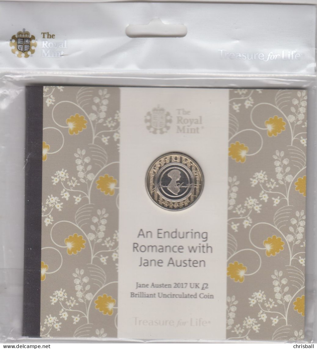 Great Britain UK £2 Coin Jane Austen - Brilliant Uncirculated BU - 2 Pond