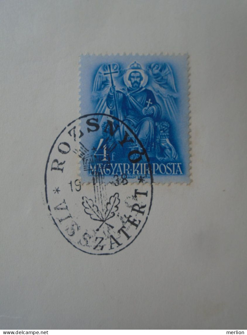 ZA451.14 Hungary  -ROZSNYÓ Visszatért -Commemorative Postmark 1938 Roznava Slovakia - Postmark Collection