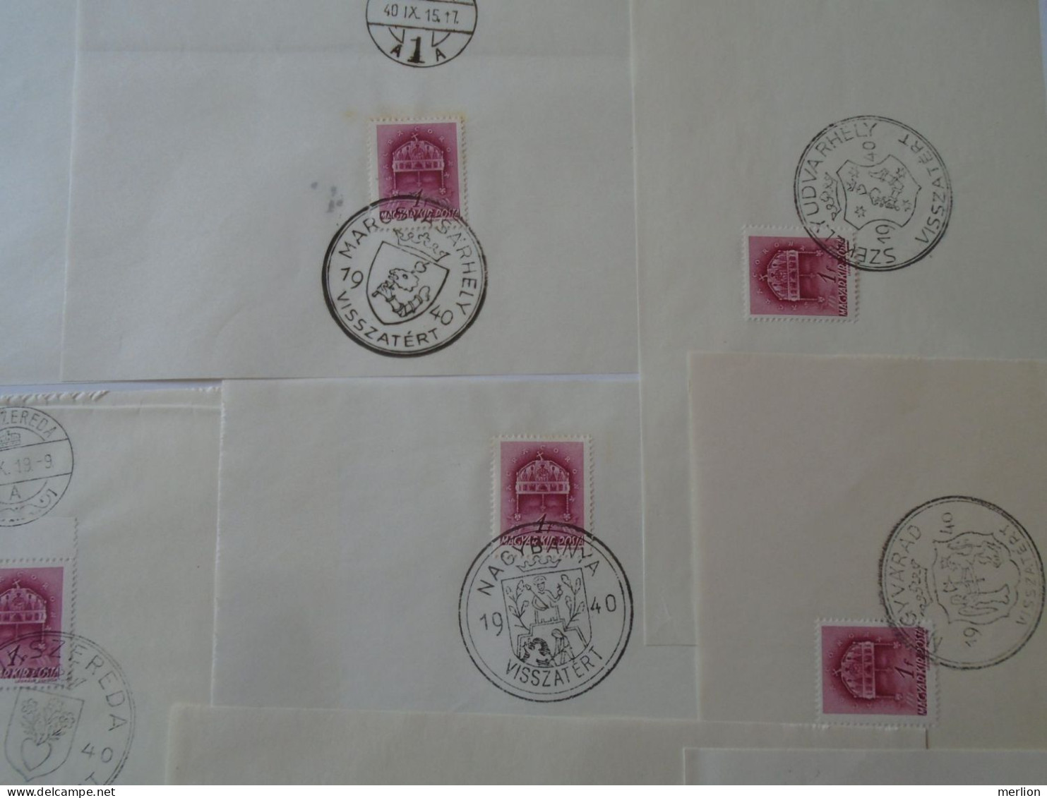 ZA451.15 Hungary  - Lot Of 20 Cities - Erdély  Visszatért -Commemorative Postmark 1938 Nagyszalonta Dés Zilah Szászrégen - Hojas Completas